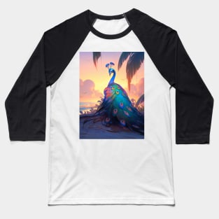 Beach Peacock Baseball T-Shirt